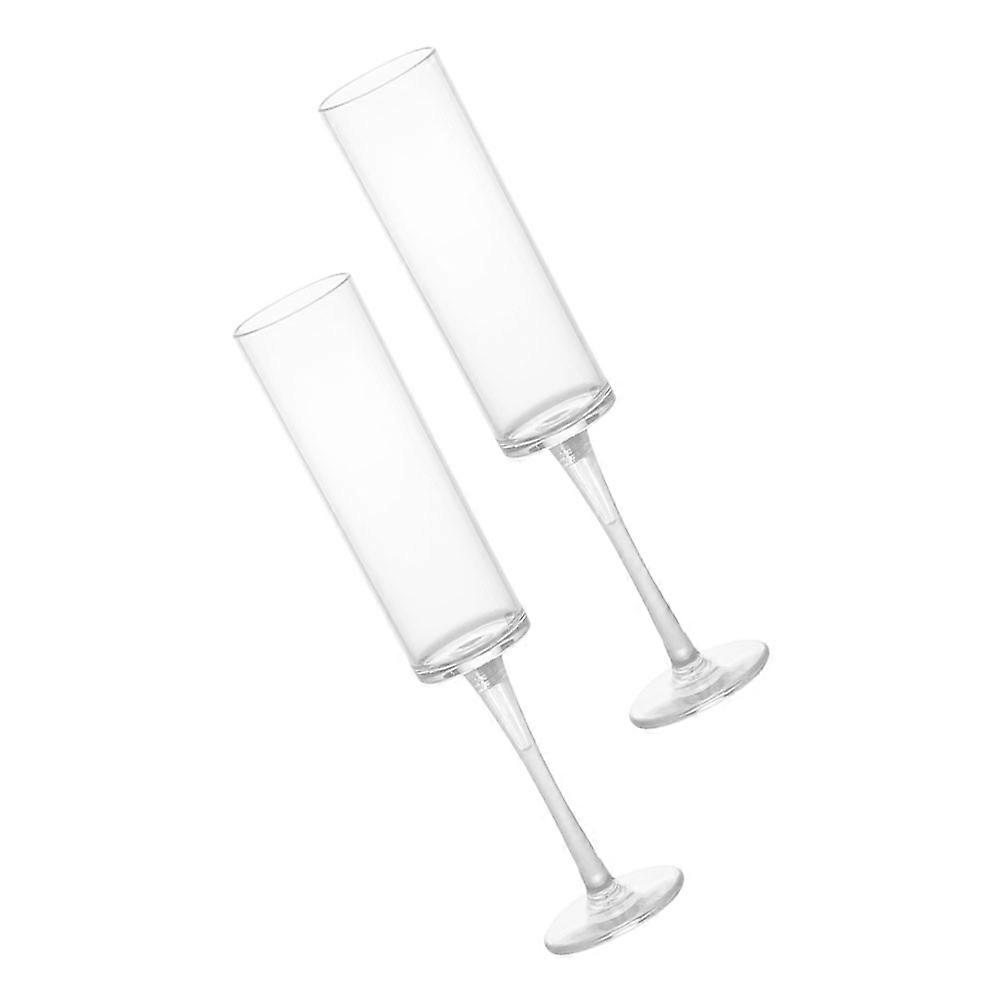 Flute Clear Acrylic Toasting Glasses for Kitchen 2Pcs