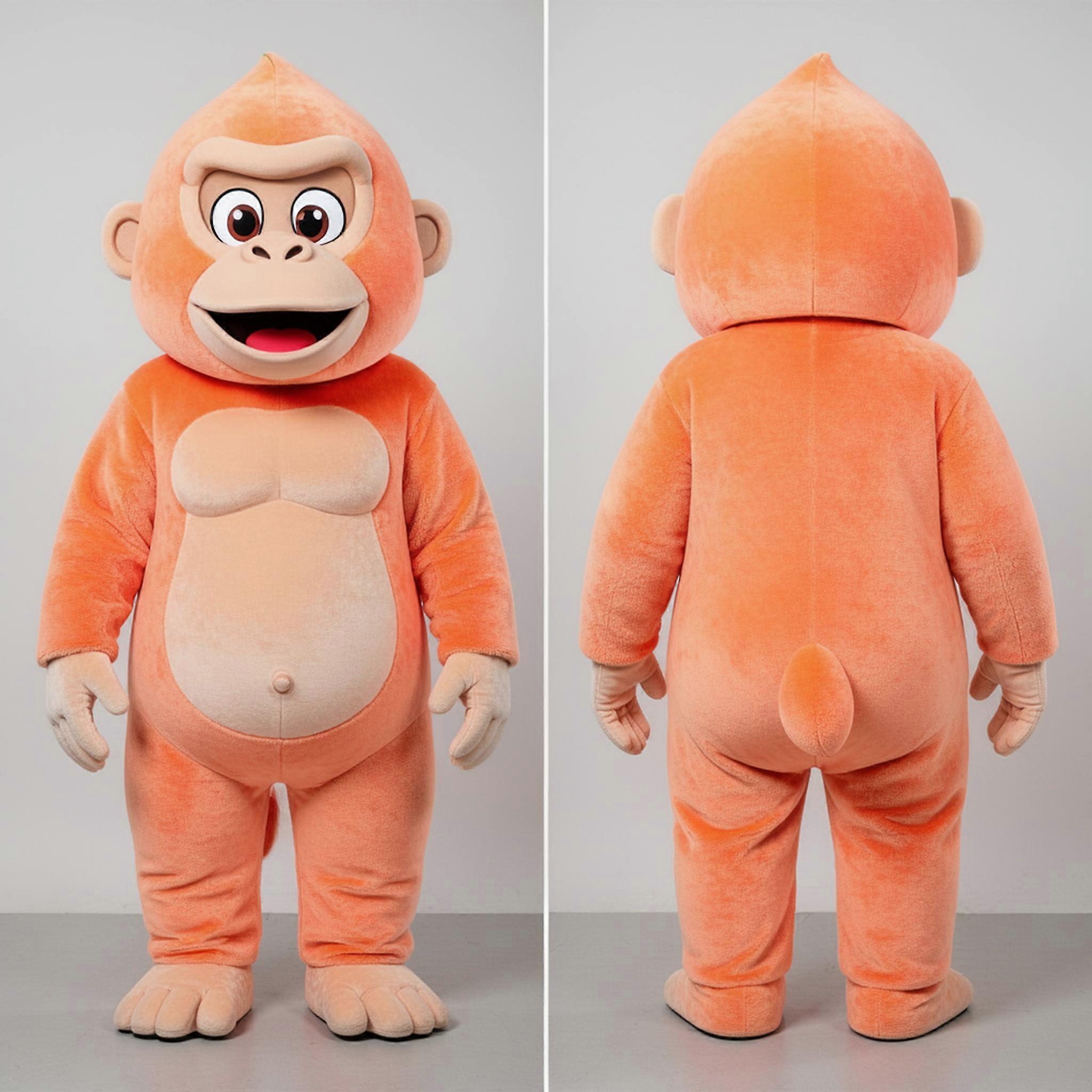 MASTICOT Peach Rounded Gorilla Mascot