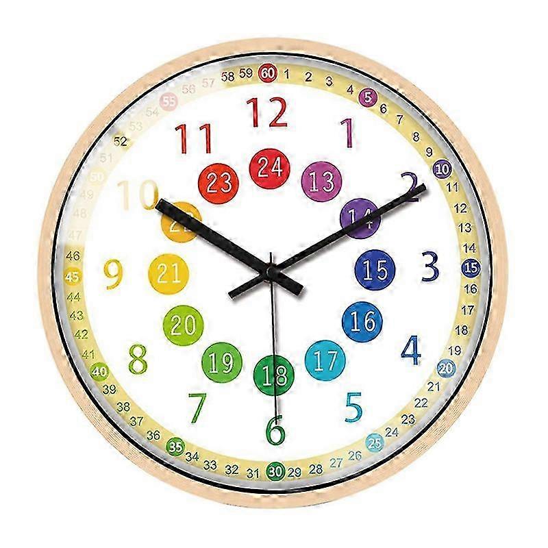 Quiet Colourful Educational Wall Clock