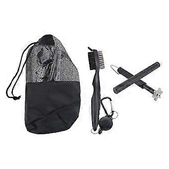 Golf Club Cleaner Kit, Retractable Golf Brush, 2 Golf Club Groove Sharpeners for U & V Grooves, Portable Golf Cleaning Set