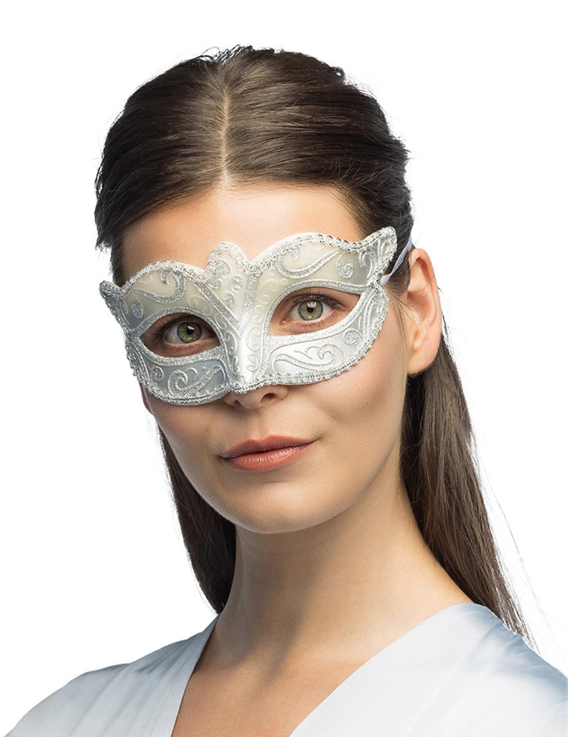 Women's silver sequined Venetian wolf
