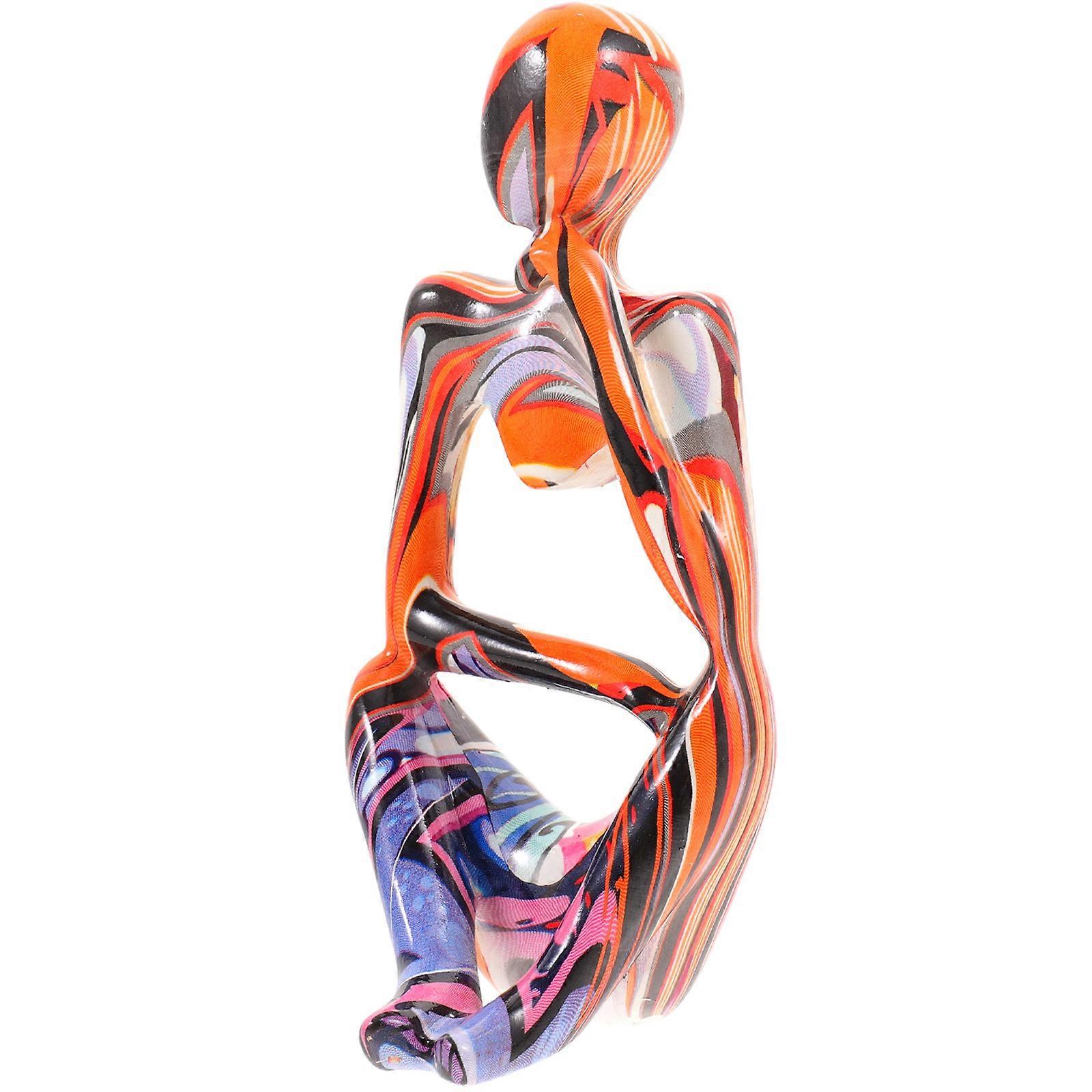 Abstract Thinker Statue for Desktop Decor Made from Resin Material
