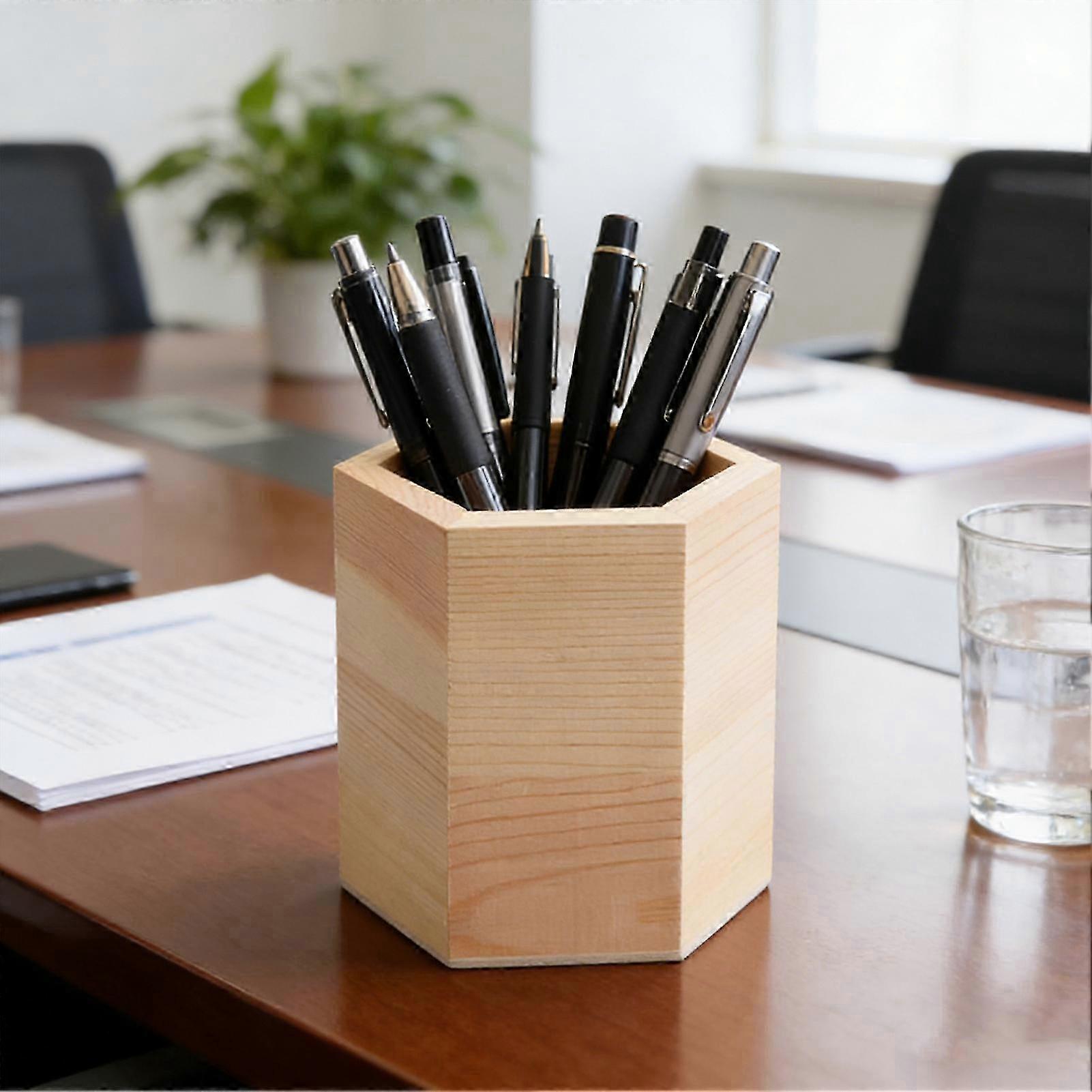 Compact Pine Wood Multi Purpose Pen Box
