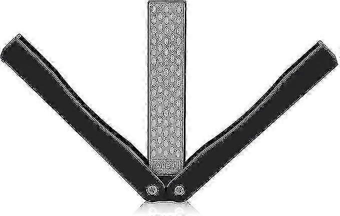 400/600 Knife Sharpener, Folding Whetstone (black)
