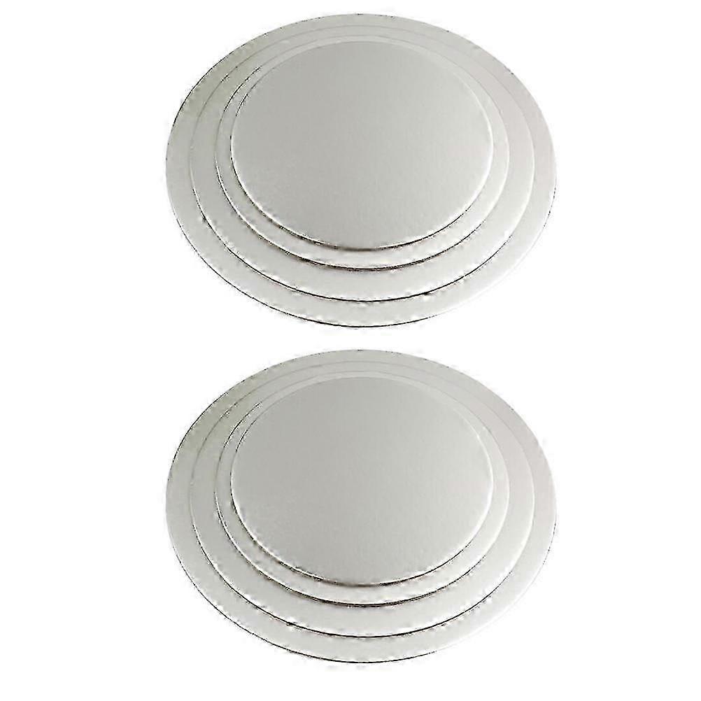 Egg Cake Boards Mousse Serving Base compatible with Holding Cake Up 8Pcs Silver