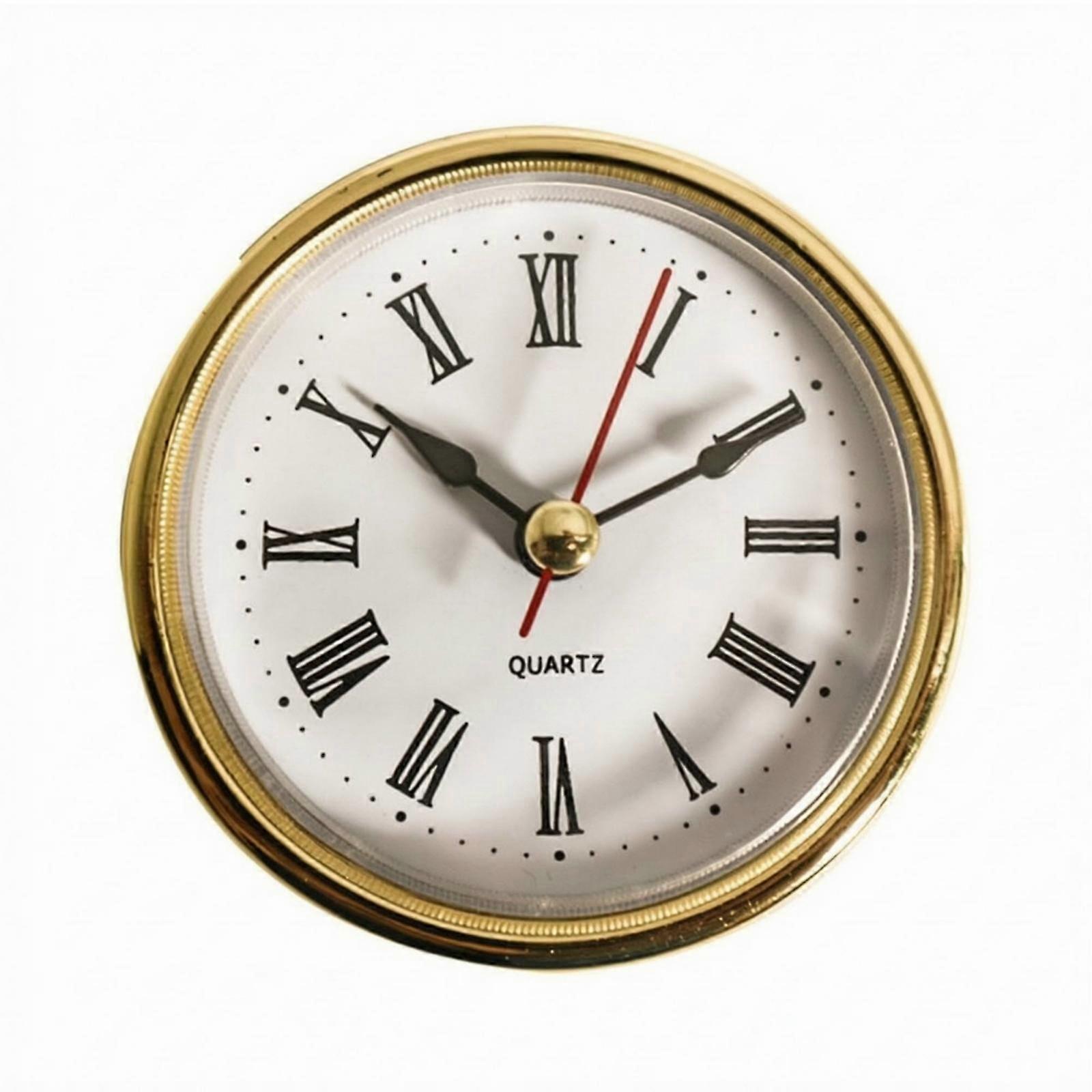 Mini Clock Insert with Gold Bezel Fits 35 Mm Hole Mini Electronic Clock with