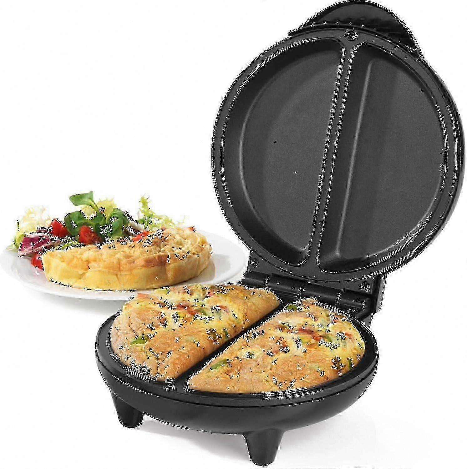 Electric Dual Omelette Maker with Non-Stick Plates for Deep Fill Cooking Multicooker Functionality