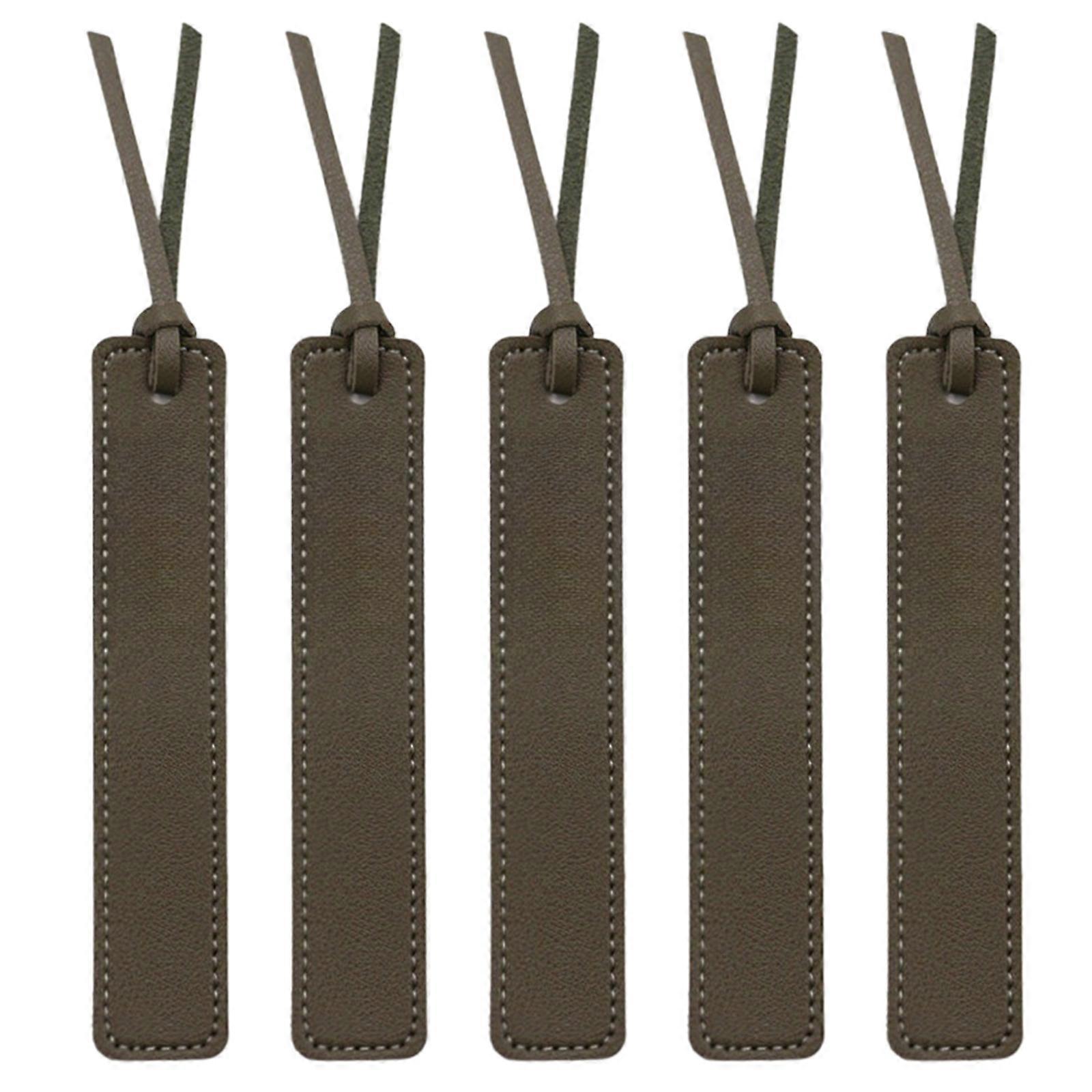 5-Pack PU Leather Bookmarks Tassel Style