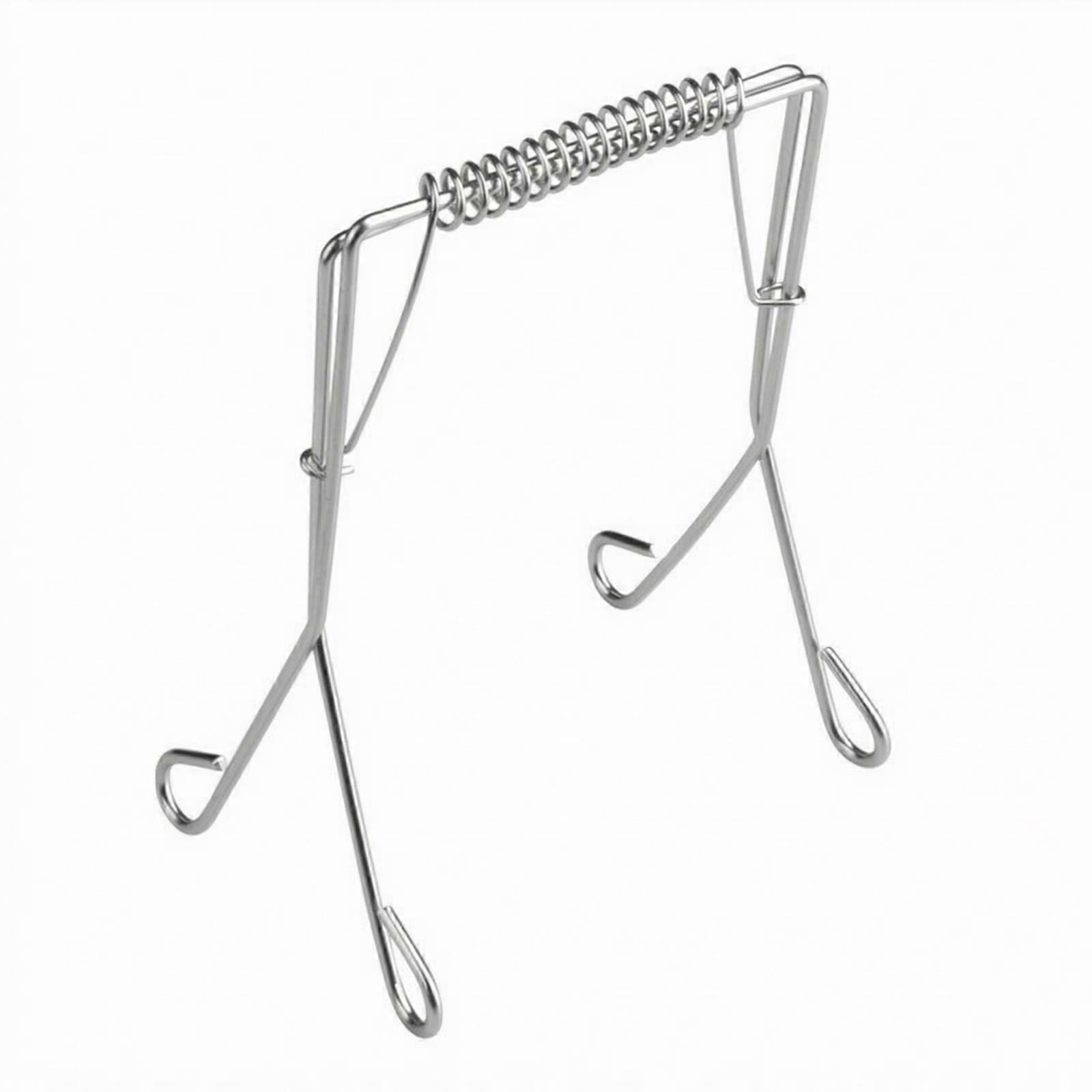 Frying Clamp with Spring-Coil Handle Compact Utensil Safe for Kitchen