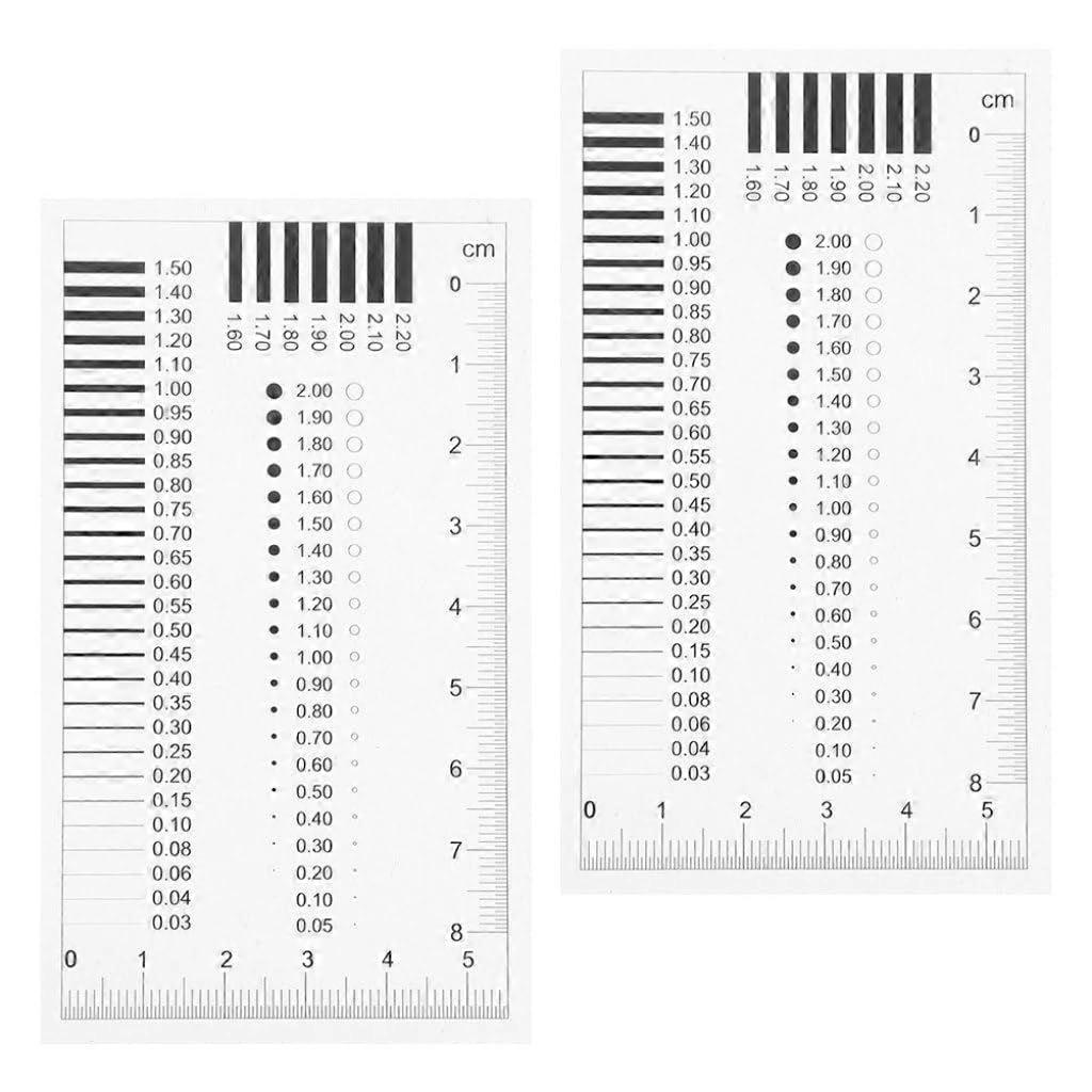2 Pcs Plastic Crack Measurement Ruler for Precision Defect Inspection