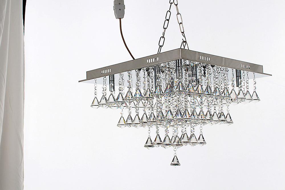 Impex Parma 8 Light Square Flush Polished Chrome Square Ceiling Fitting