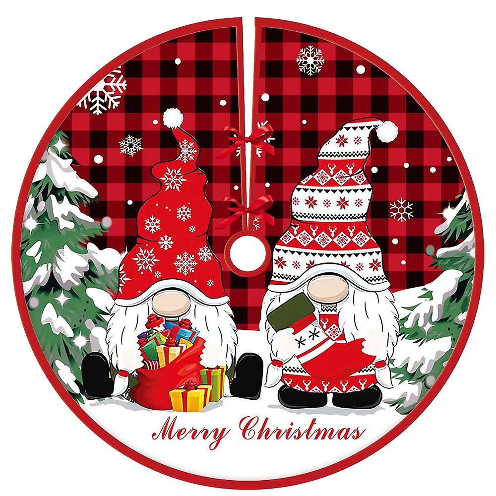 90 cm Noel Ağacı Kar Tanesi Baskı Mat Sevimli Gnome Noel Baba / kardan adam Baskılı Noel Ağacı Elbise