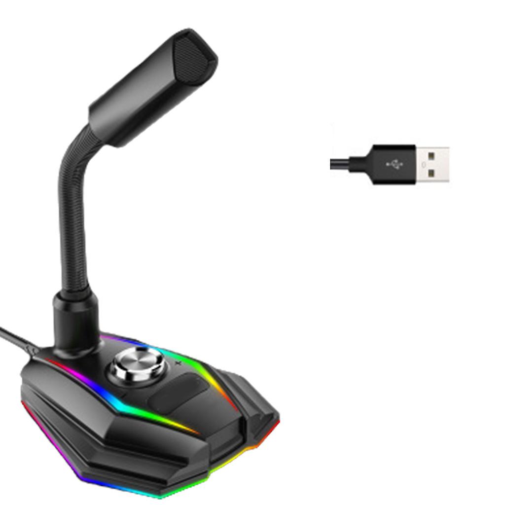Adjustable USB Microphone USB Gaming Mic with RGB Lighting Noise Reduction