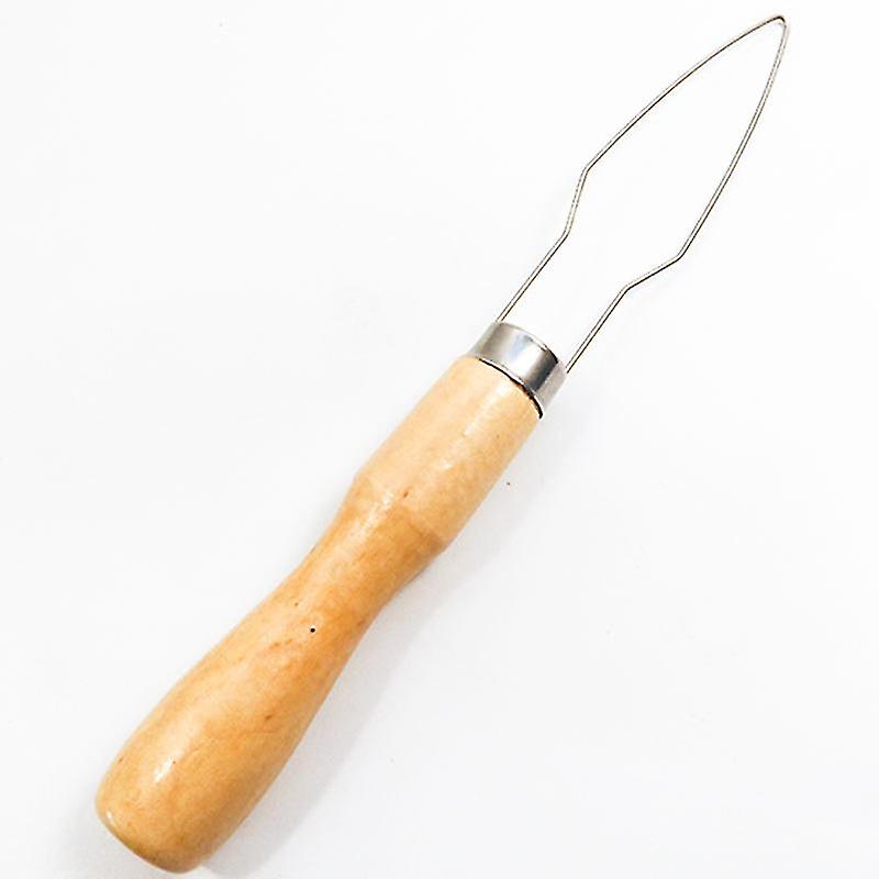 Button Hook Wooden Handle Wire Loop Pull Through Aids Button Helper Button Assist Device for Men Women Elderly (3pcs)