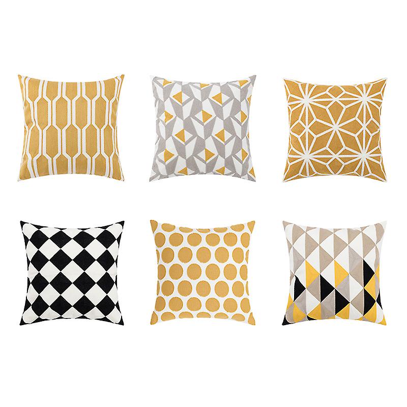Set of 6 cushion cover with geometric pattern, practical and pretty, 45*45cm