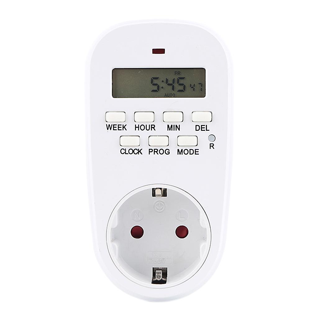 24Hour Programmable Outlet Timer Home Appliace Interval Clock Wall Plate EU a