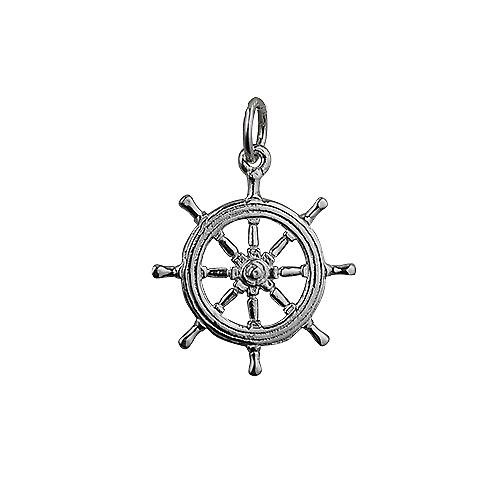 Silver 21mm Ship's Wheel Pendant or Charm