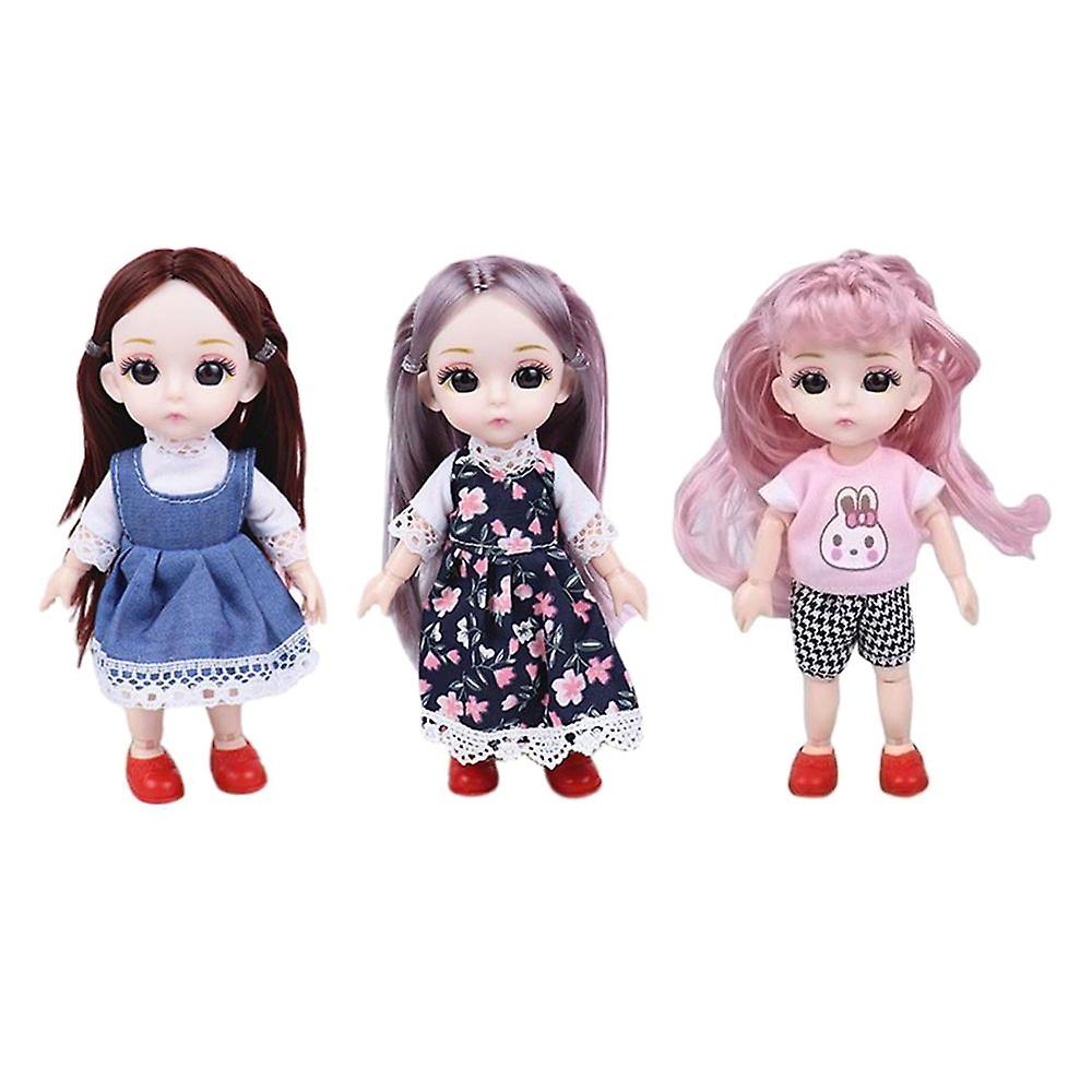 14 מפרקים ניידים 1/12 בובת תינוק עיניים 3d אופנה צעצועים בנות מתנות אביזרי DIY