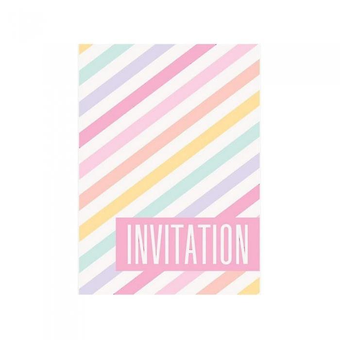 Unique Party Stripe Invitations (Pack of 8)