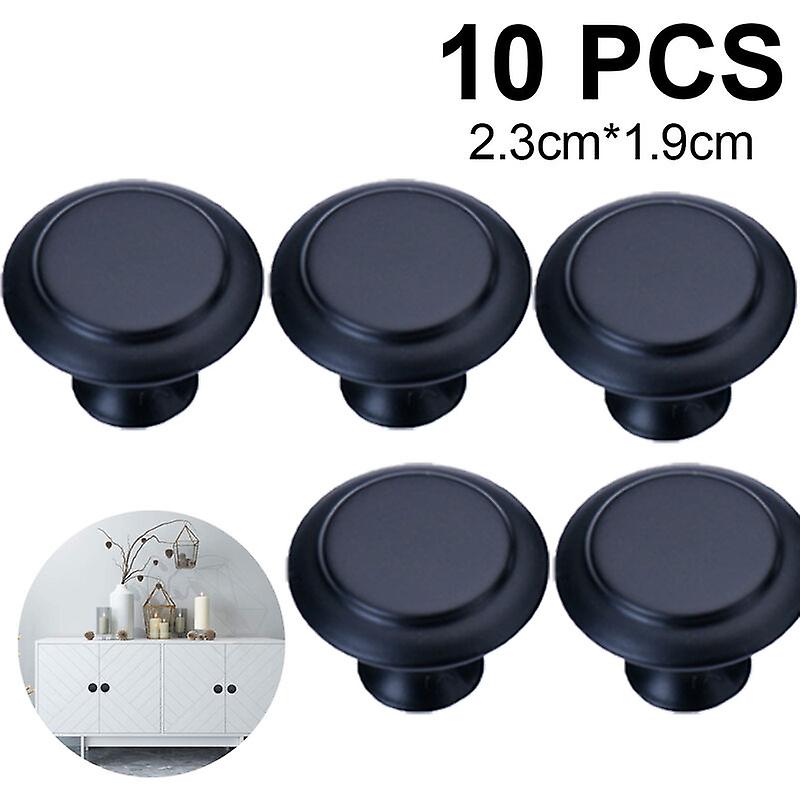 10 pieces cabinet knobs, drawer knobs, matte zinc alloy handle, dresser knobs, drawer pulls, door knobs, dresser drawer knobs, black, S