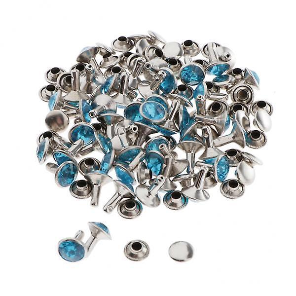 2x50pcs Snap Button Rivets Leather Craft for Garment Accessories 7mm Blue