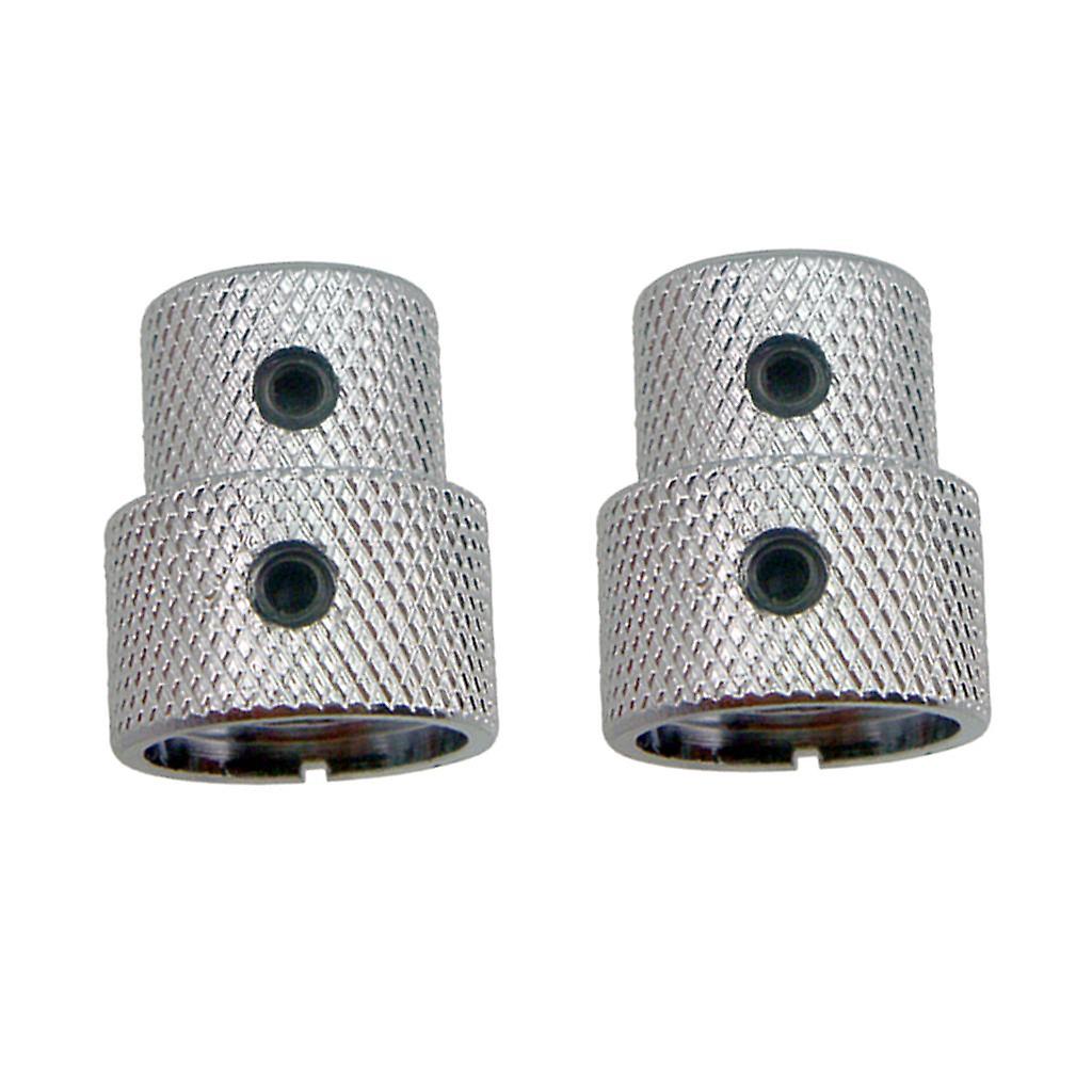 2pcs Electric Guitar Bass Dual Concentric Volume Tone Control Knobs Silver