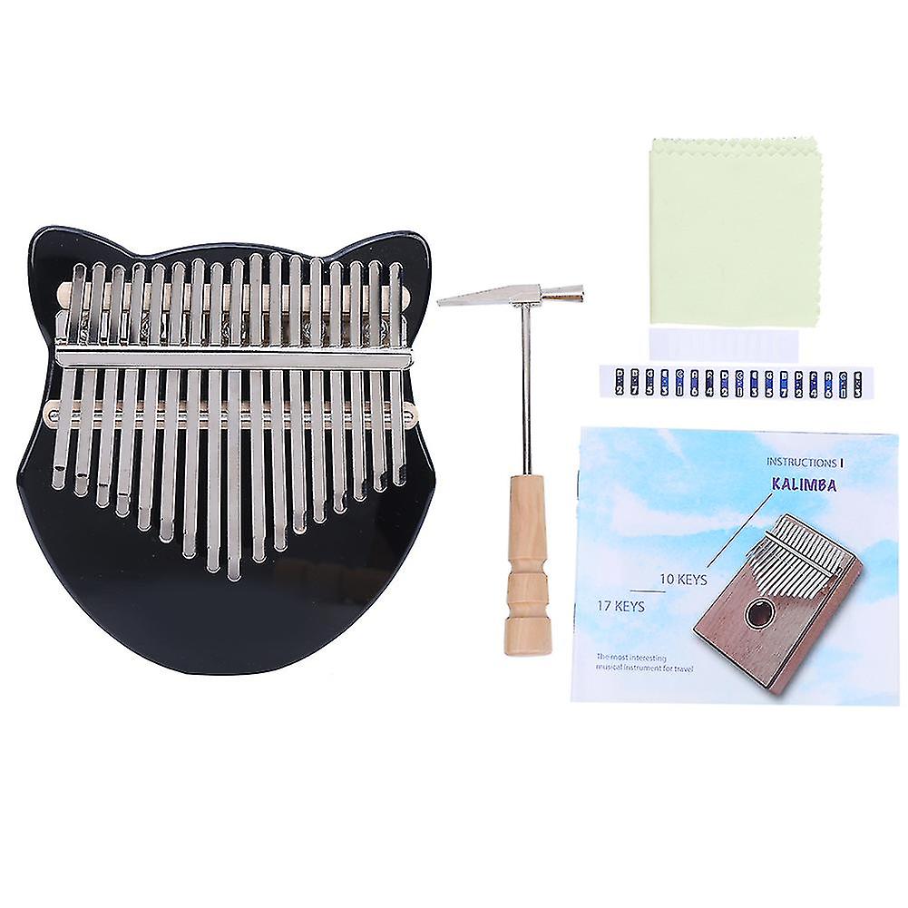 17Key Kalimba Thumb Keyboard Instrument With Bag And Tuning Hammer Musical Instrument Giftblack