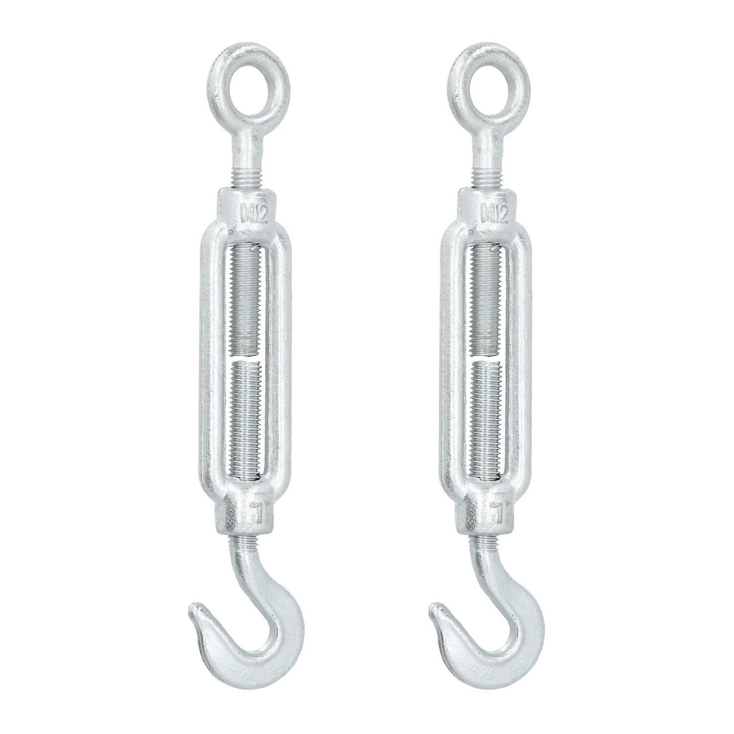 Straining Screw / Turnbuckle Hook to Eye 2 PACK Galvanised Rigging M12 DK63