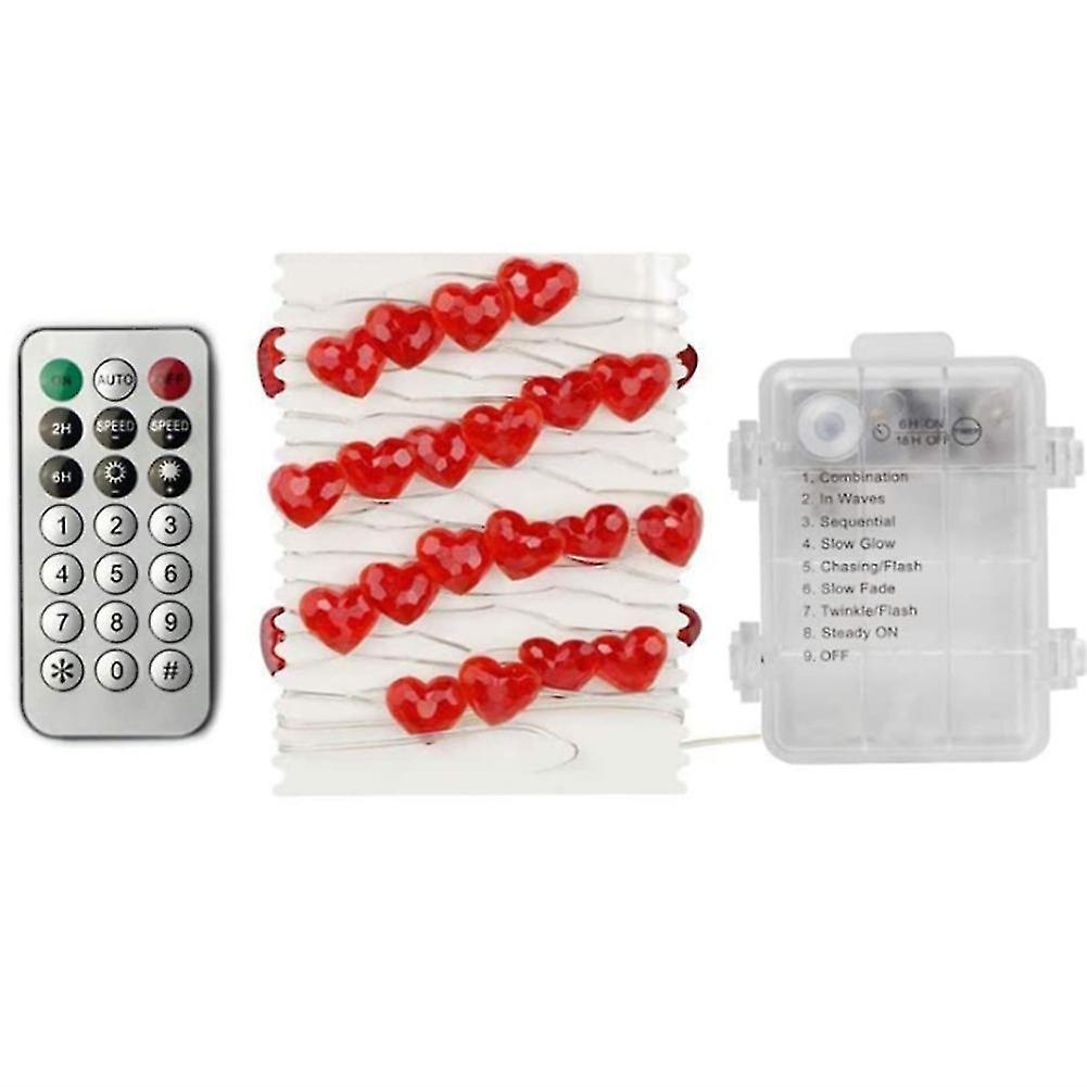 String Light 5m 50 Wedding Decoration Battery Powered With 12 Modes Remote And Timer For Anniversa
