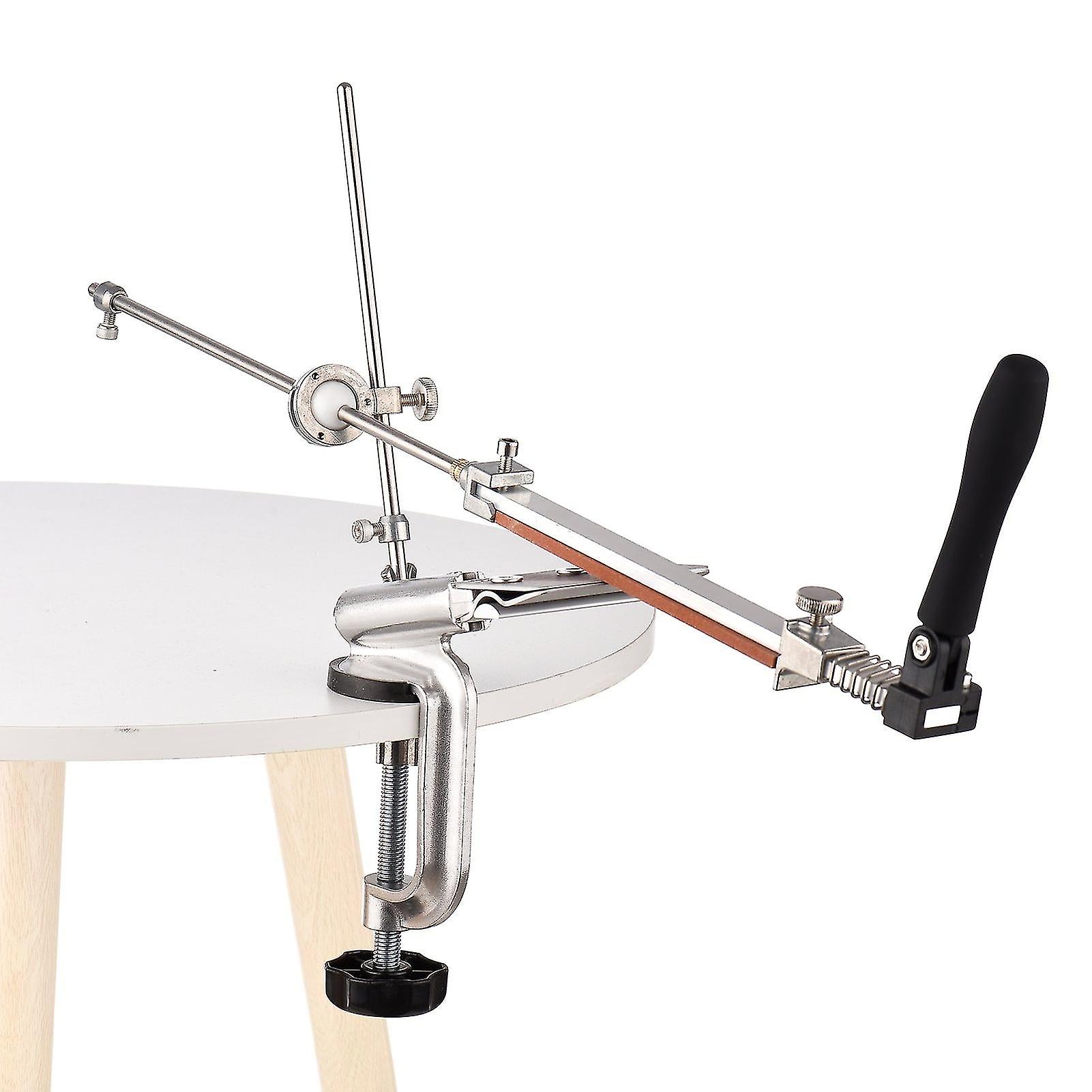 Knife Sharpener System With 4 Whetstones Clip-on Knife Sharpener Kit 360-degree Rotation Fixed Angle Alloy Knife Sharpener