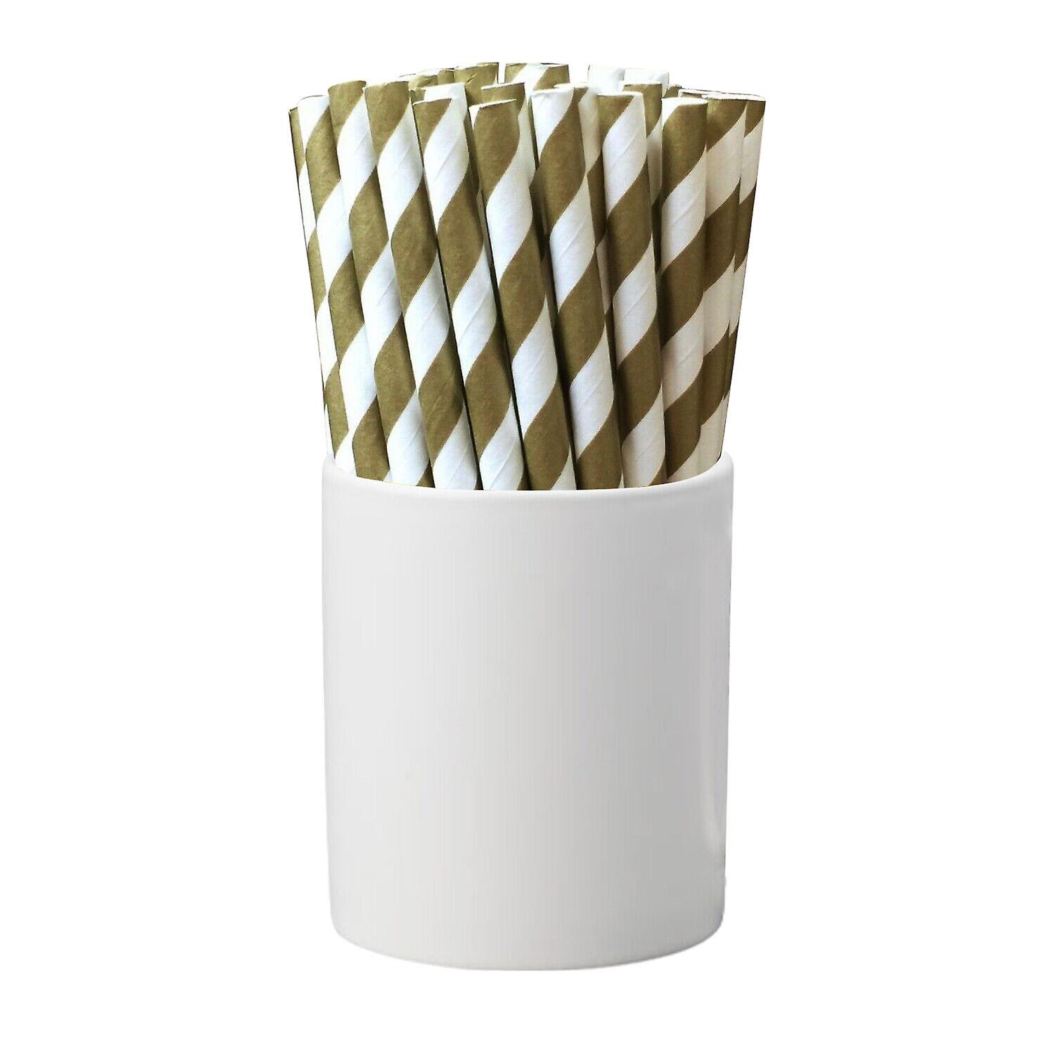 Retro Stripe Paper Drinking Straws