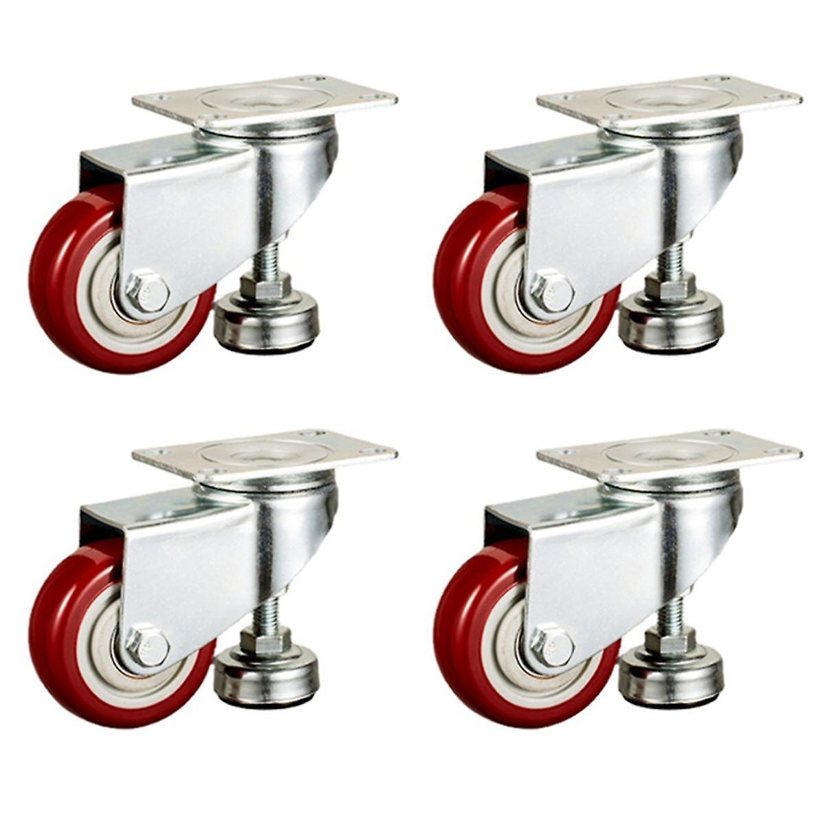 2 inch Leveling Plate Caster Wheels with Adjustable Anti-Vibration Leveling Foot Pad Heavy Duty Cas