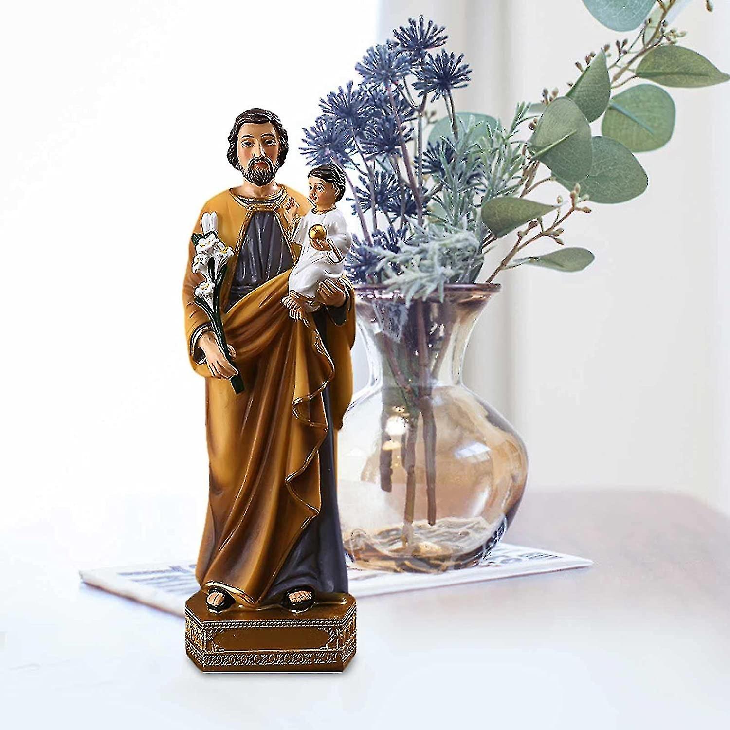 runnerequipmentcatholic Decoration God Statue Handcrafted Eco-friendly Resin St. Joseph And Child Jesus Statues St. Joseph Resin Figurines Catholi