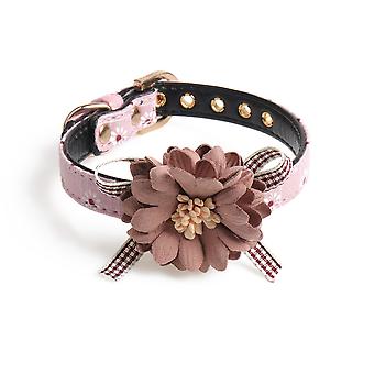 Veeki Kitten Puppy Collar - Flower Bow Tie Cat Dog Necklace for Small Dogs Girl - Teacup Chihuahua Yorkie Clothes Holiday Costume Outfits Accessories1