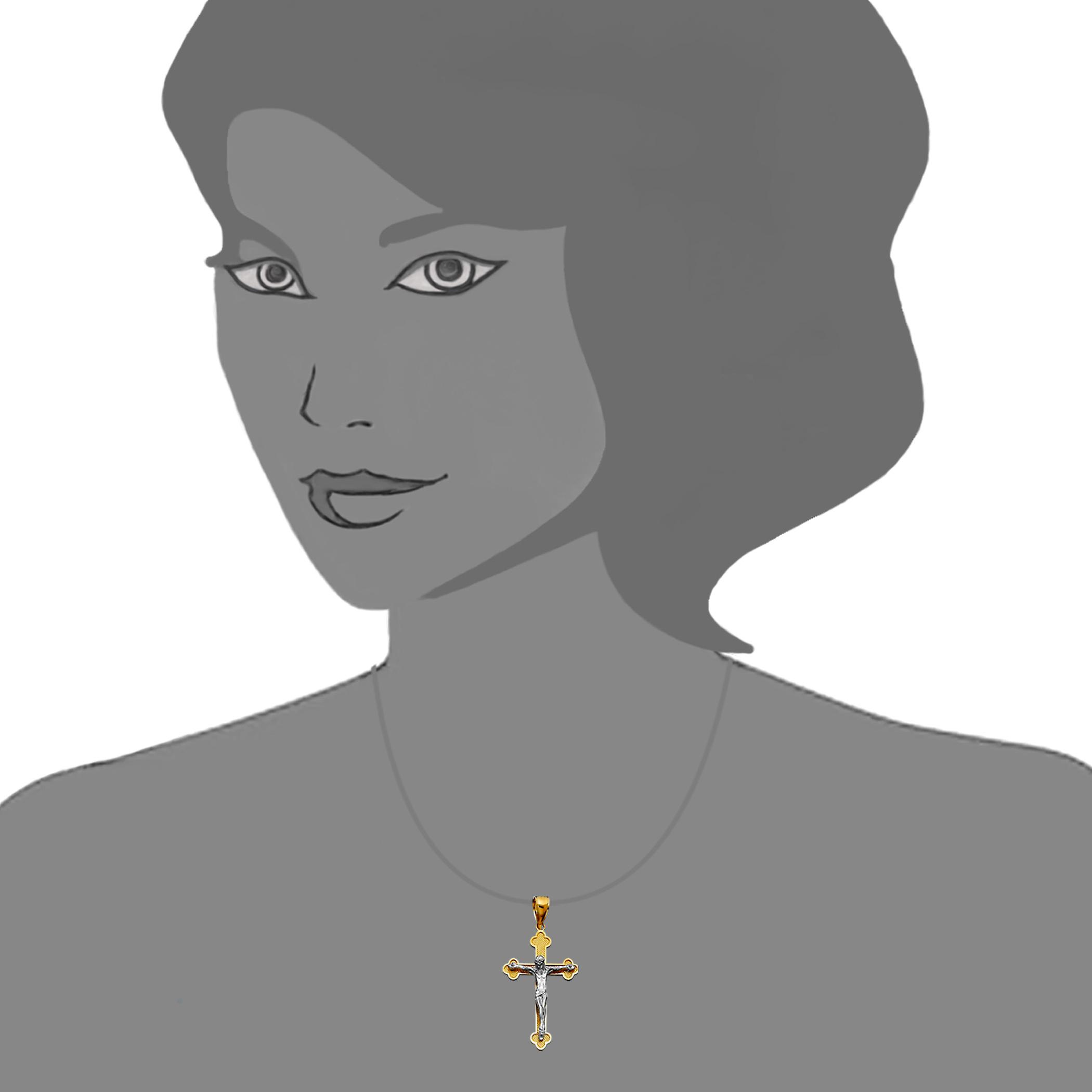 1,25 Zoll Lang Religiös INRI 14k Gelbgold Jesus Kruzifix