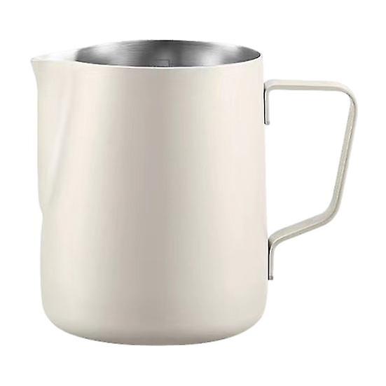 Milk Frothing Cup with Clear Scale Ergonomic Handle Stainless Steel Coffee Latte Art Cup for Home Kitchen