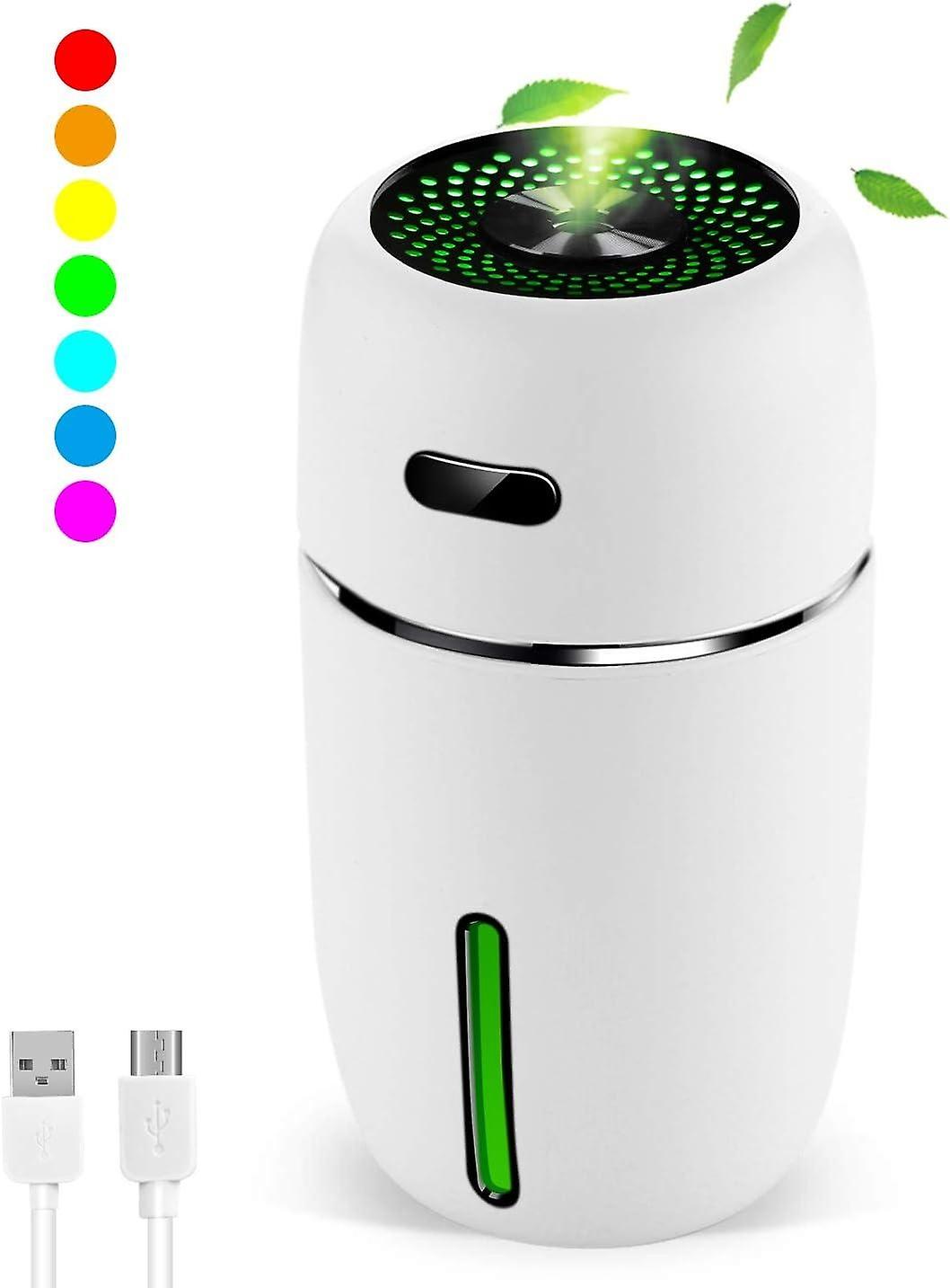 Portable Mini USB Humidifier, 200ml Ultrasonic Cool Mist Humidifier with 7 Colors Light Changing for