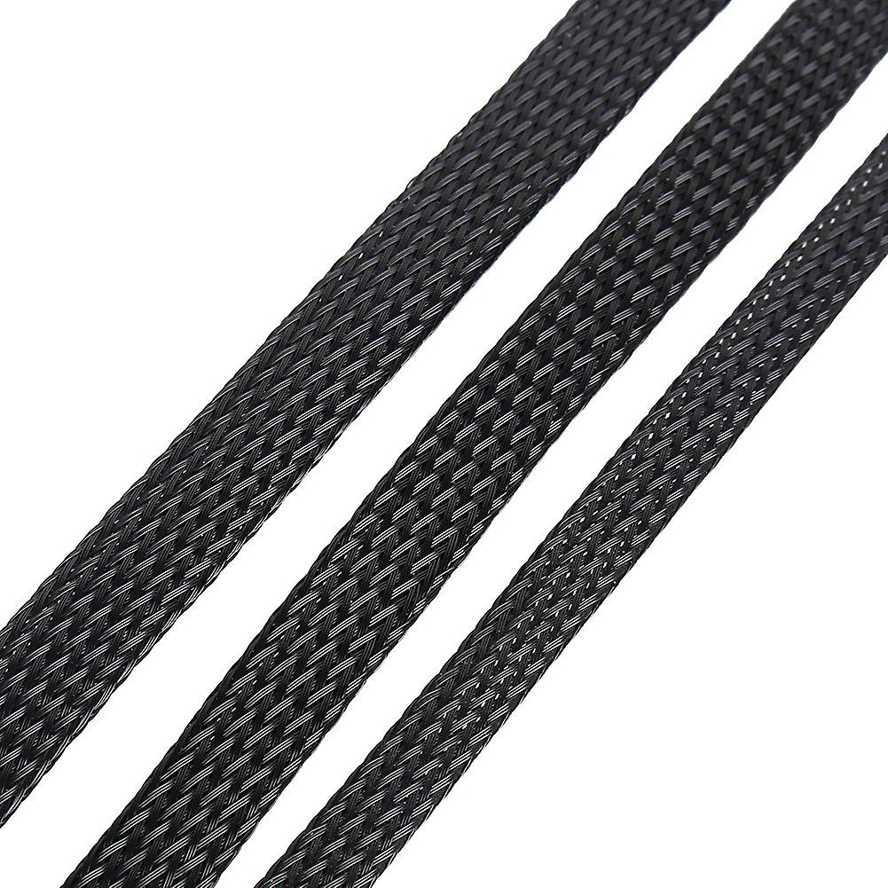 Black 10mm Expandable Braided PET Cable Sleeving 10m Durable
