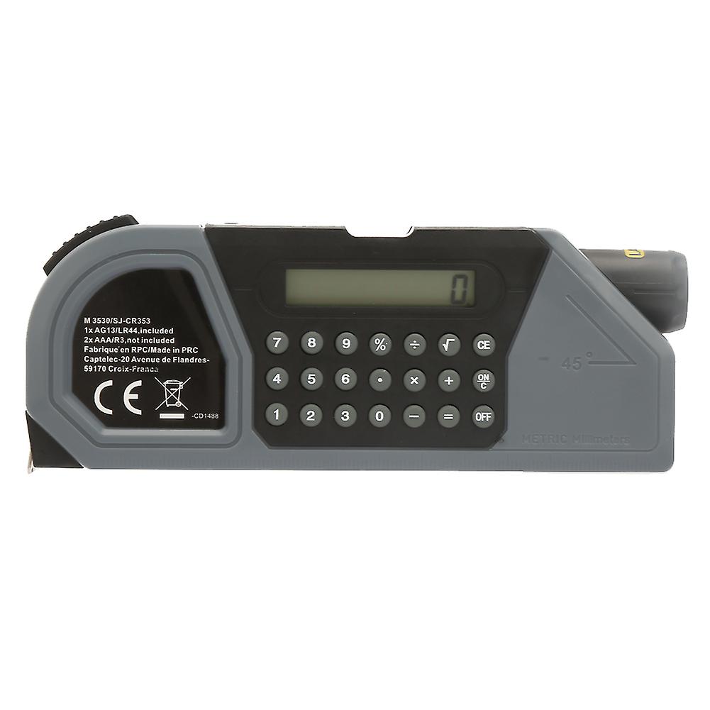 Multifunction Tape Measure with Laser, Level Indicator, Gradienter and Calculator