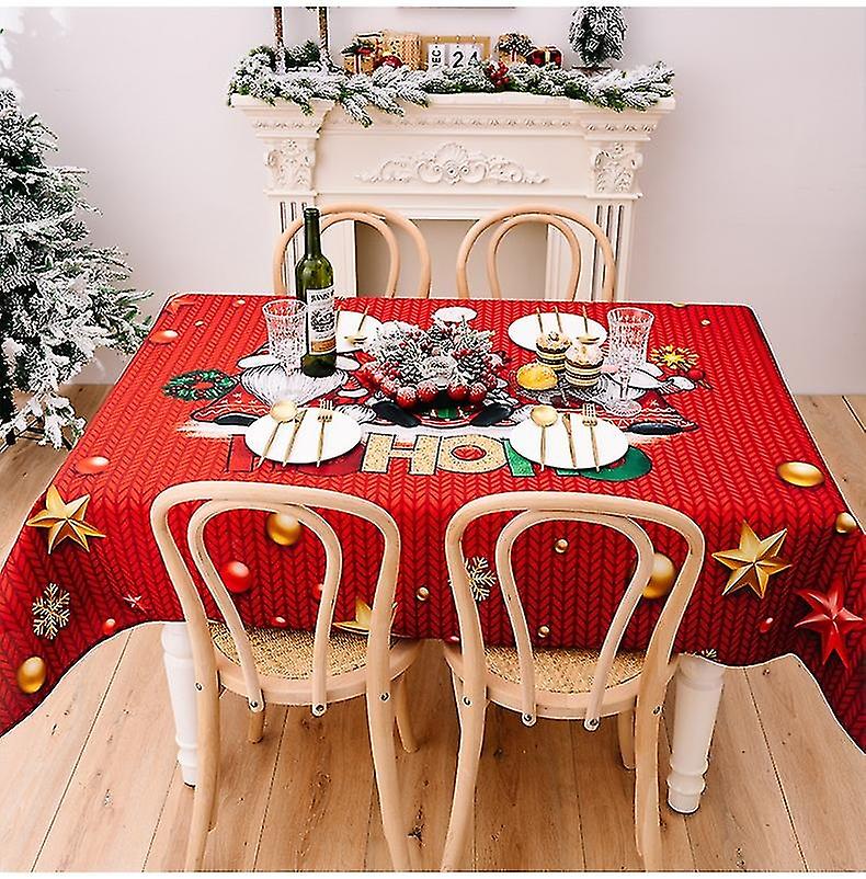Rectangular Christmas Tablecloth, Party Style 3D Printed Tablecloths Waterproof Stain Proof Oilproof