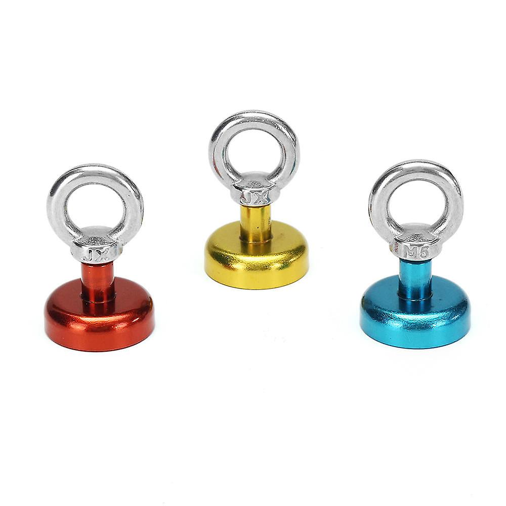 25Mm 22kg Neodymium Recovery Magnet Metal Detector Circular Eyebolt Magnet Red/yellow/blue
