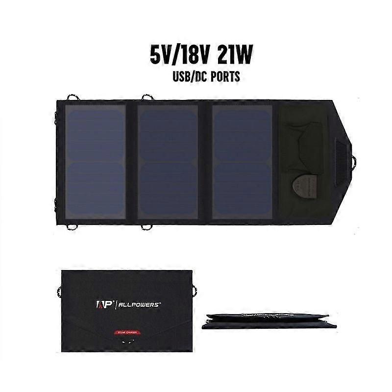 Portable foldable solar panel usb charger 18v 12v 5v 21w 20w solar cells solar camping power for lap