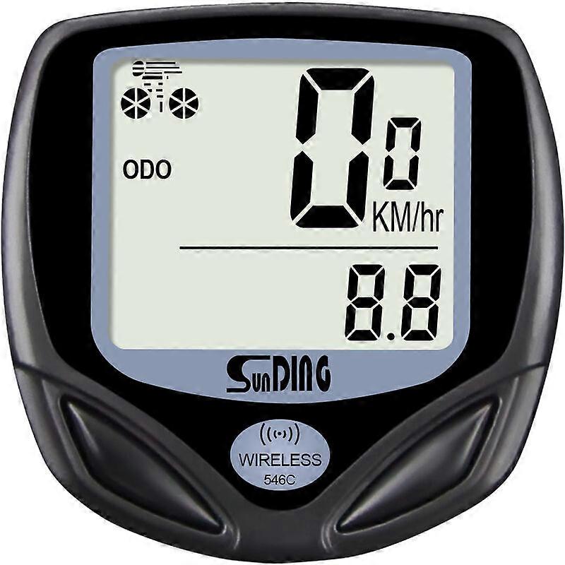 Wireless Bike Computer, Waterproof Bike Computer with Backlight LCD Screen Display Speedometer Odometer and Road Odometer Cycling Stopwatch -