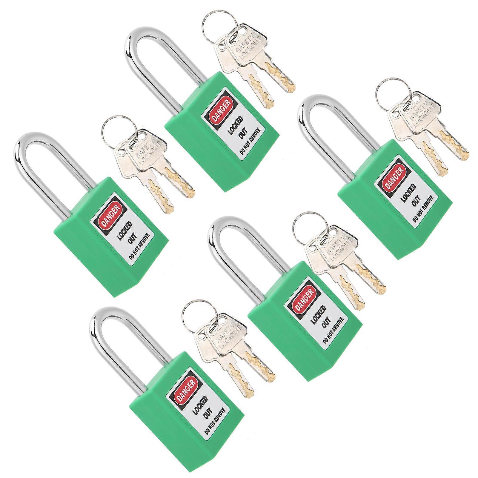 5Sets 38mm Padlock Lockout Tagout HardWearing with 10 Keys Writable ...