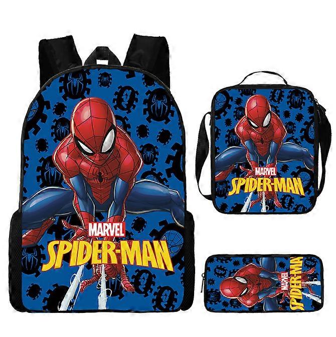 Kids 3Pcs/Set Spider Man Backpack Bag Lunch Bag Pencil Case School Travel Gift