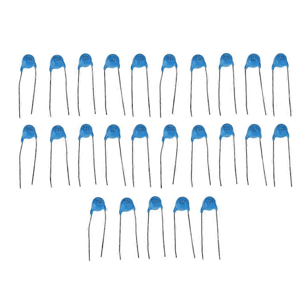 25Pcs High Voltage Monolithic Ceramic Capacitor 221k 220pF 15KV Capacitor Kit