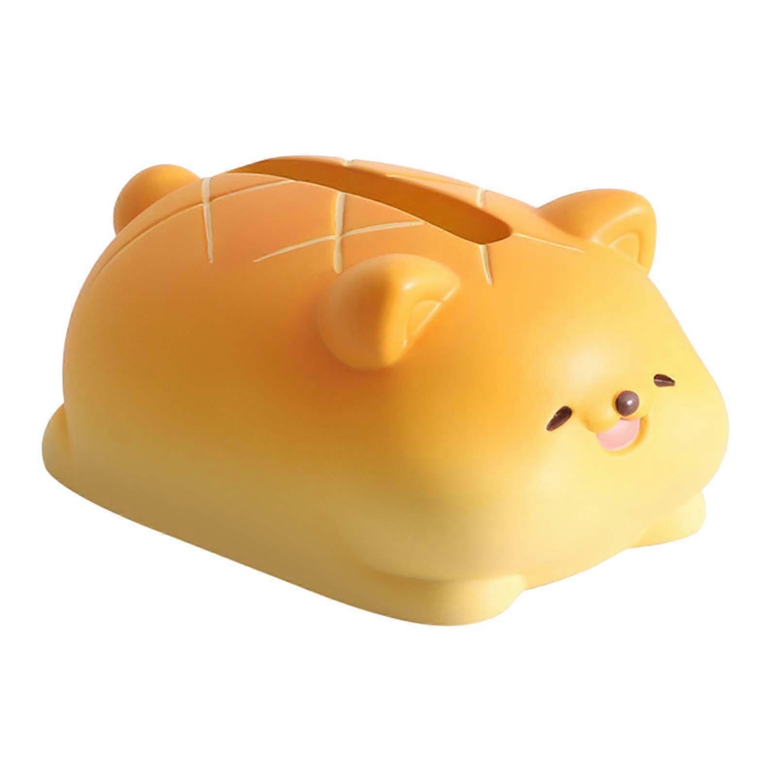Bread Dog Statue Tissue Box Cover Cute Resin for Dining Table Office Cabinet