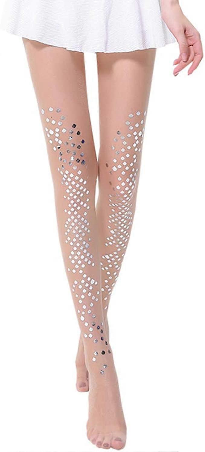 גרביונים של בתולת ים גרבי ניילון דקים במיוחד נשים נצנצים גרב אלסטי נצנציםזהב