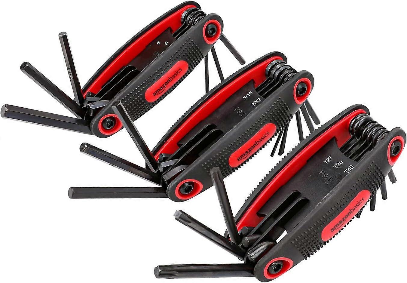 Basics Folding Hex Key Set - 3-Pack, Metric/SAE/TORXCombining tools applicable set