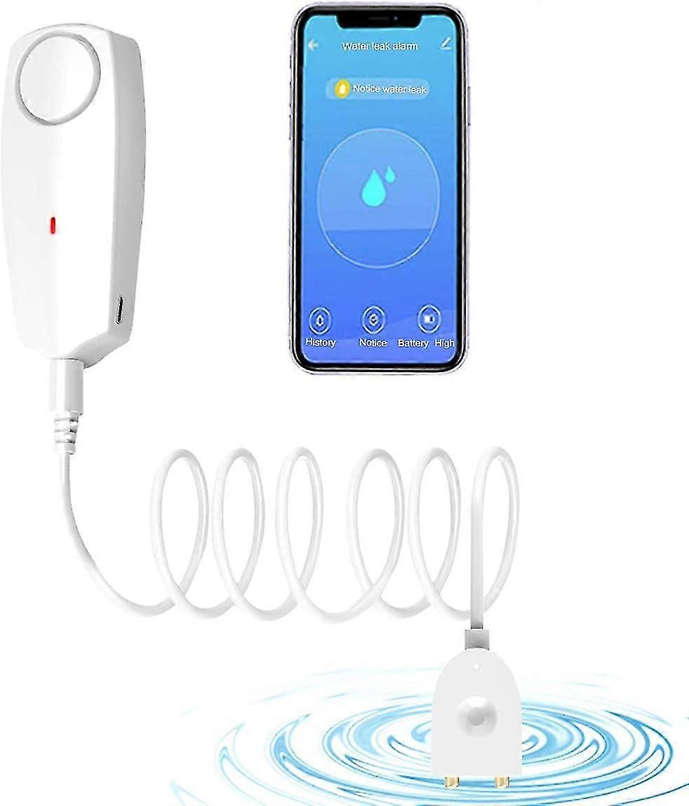 Water Alarm Sensor, WiFi Water Leak Detector, Overflow Flood Leakage Alerts, Remote Monitor